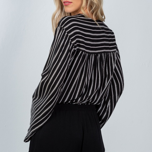 Black/cream stripe bodysuit - Picture 3 of 8